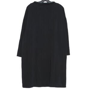 Eileen Fisher Dress Minimalist Workwear Office Long Sleeve Boat Neck Black Small